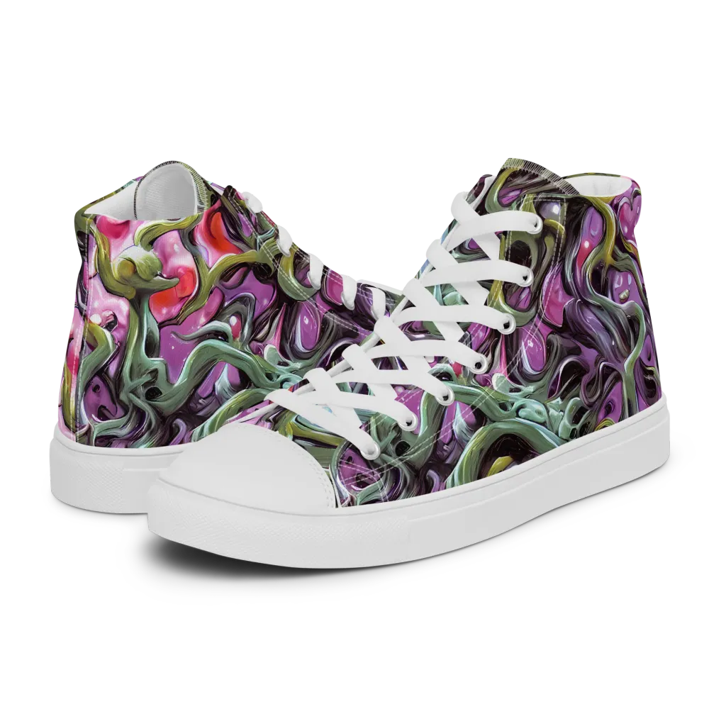 Venom Velvet on Women's High Top Canvas Shoes — Left