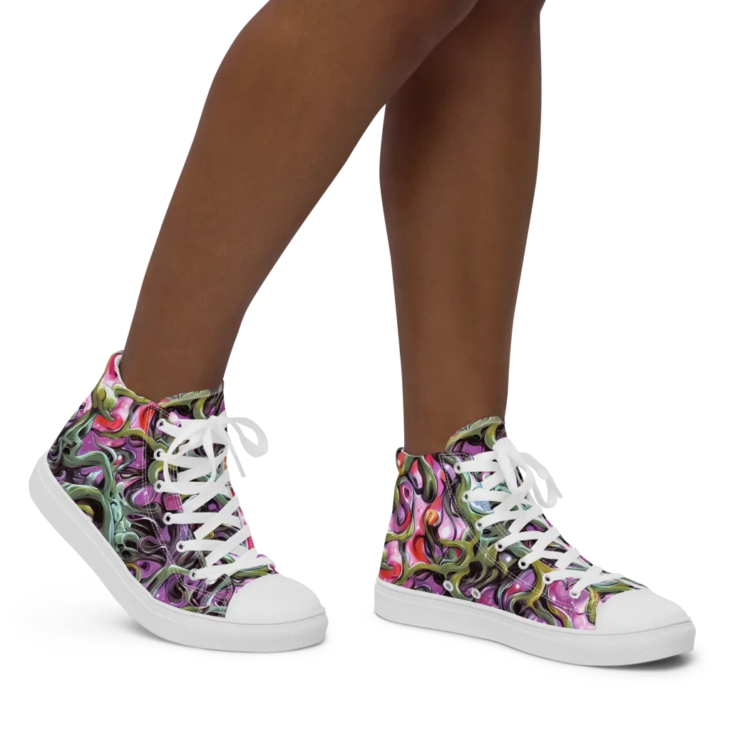 Venom Velvet on Women's High Top Canvas Shoes — Right