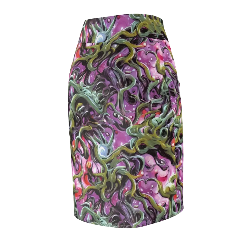 Venom Velvet on Pencil Skirt — Back Side