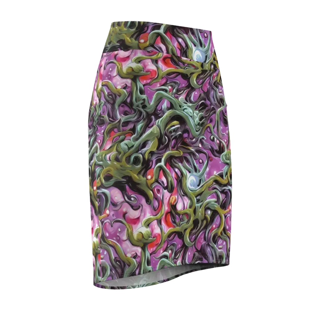 Venom Velvet on Pencil Skirt — Front Side