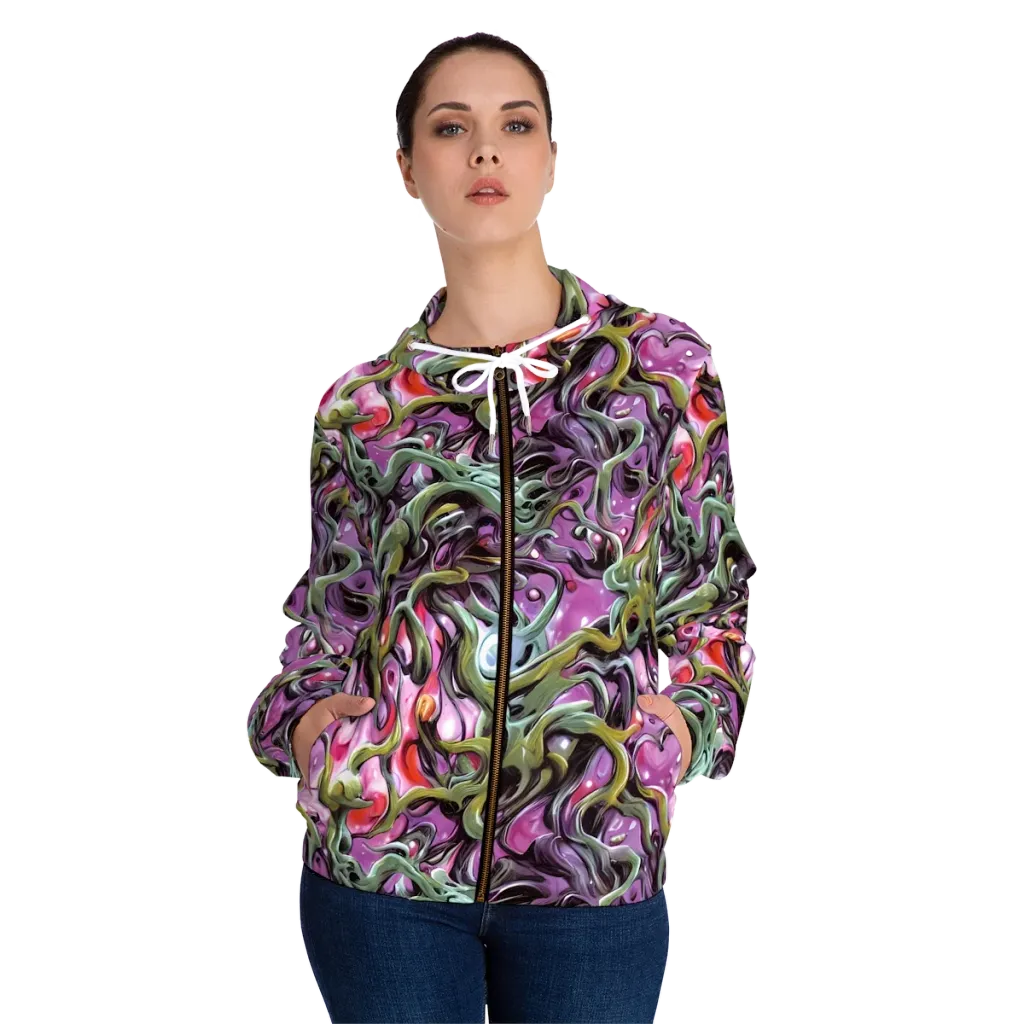 Venom Velvet on Women's Full-Zip Hoodie — Front On Person