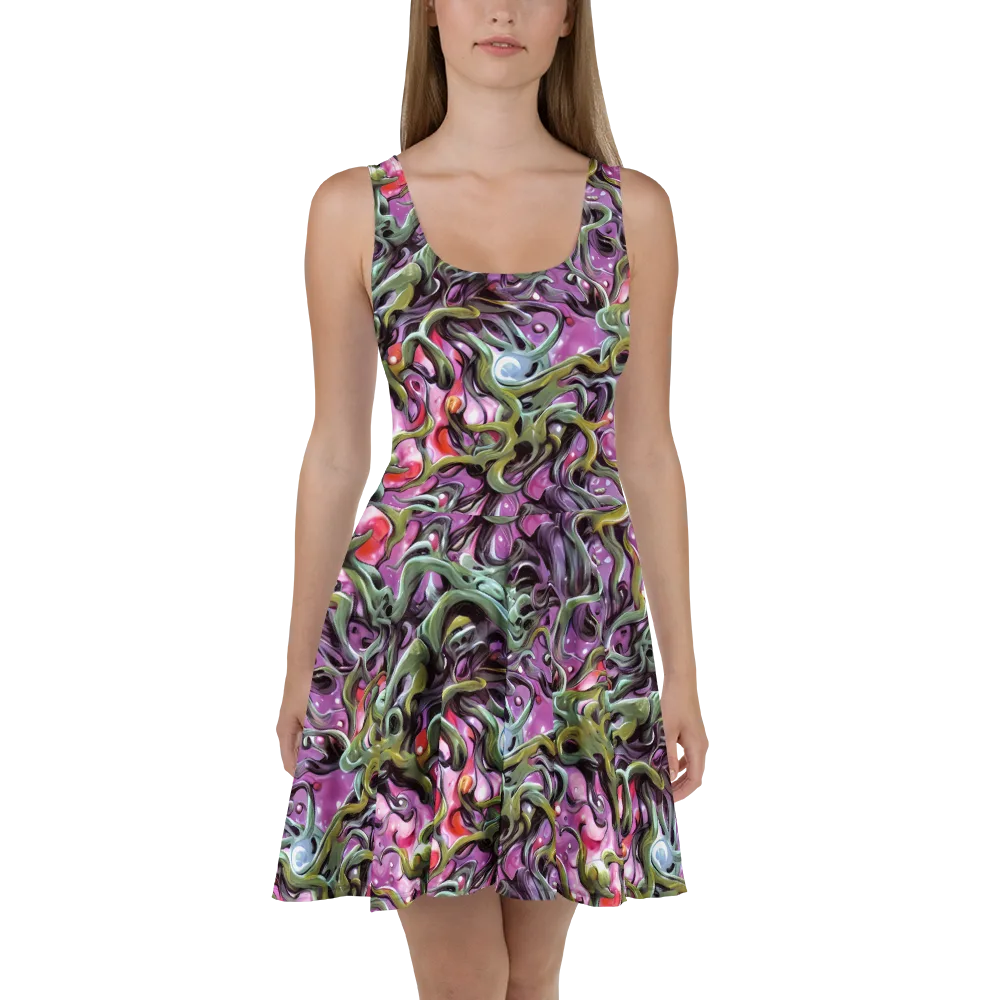 Venom Velvet on Skater Dress — Front
