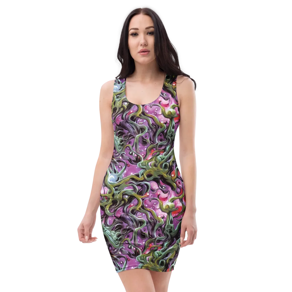 Venom Velvet on Bodycon Dress — Front