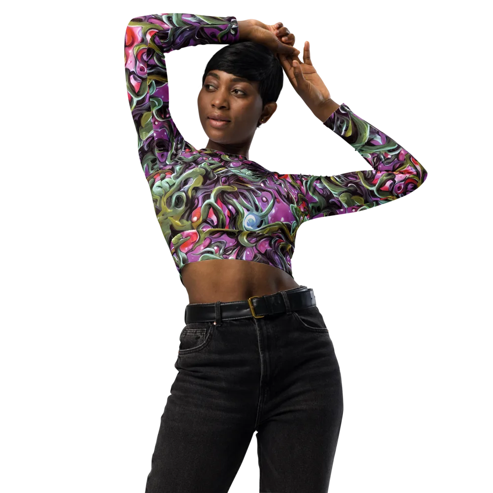 Venom Velvet on Long Sleeve Crop Top — Front