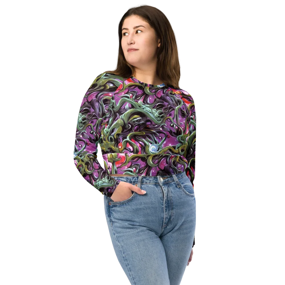 Venom Velvet on Long Sleeve Crop Top — Front