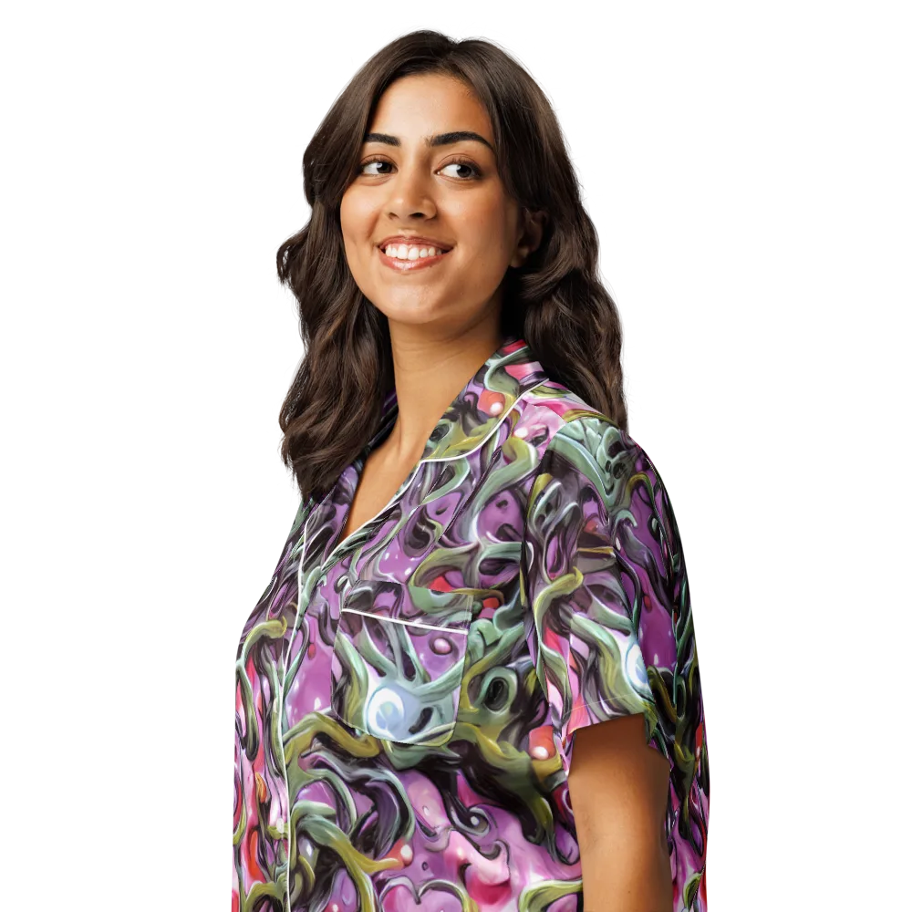 Venom Velvet on Women's Short Sleeve Pajama Top — Left Front