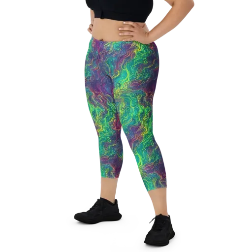 Neon Eddies on a Capri Leggings