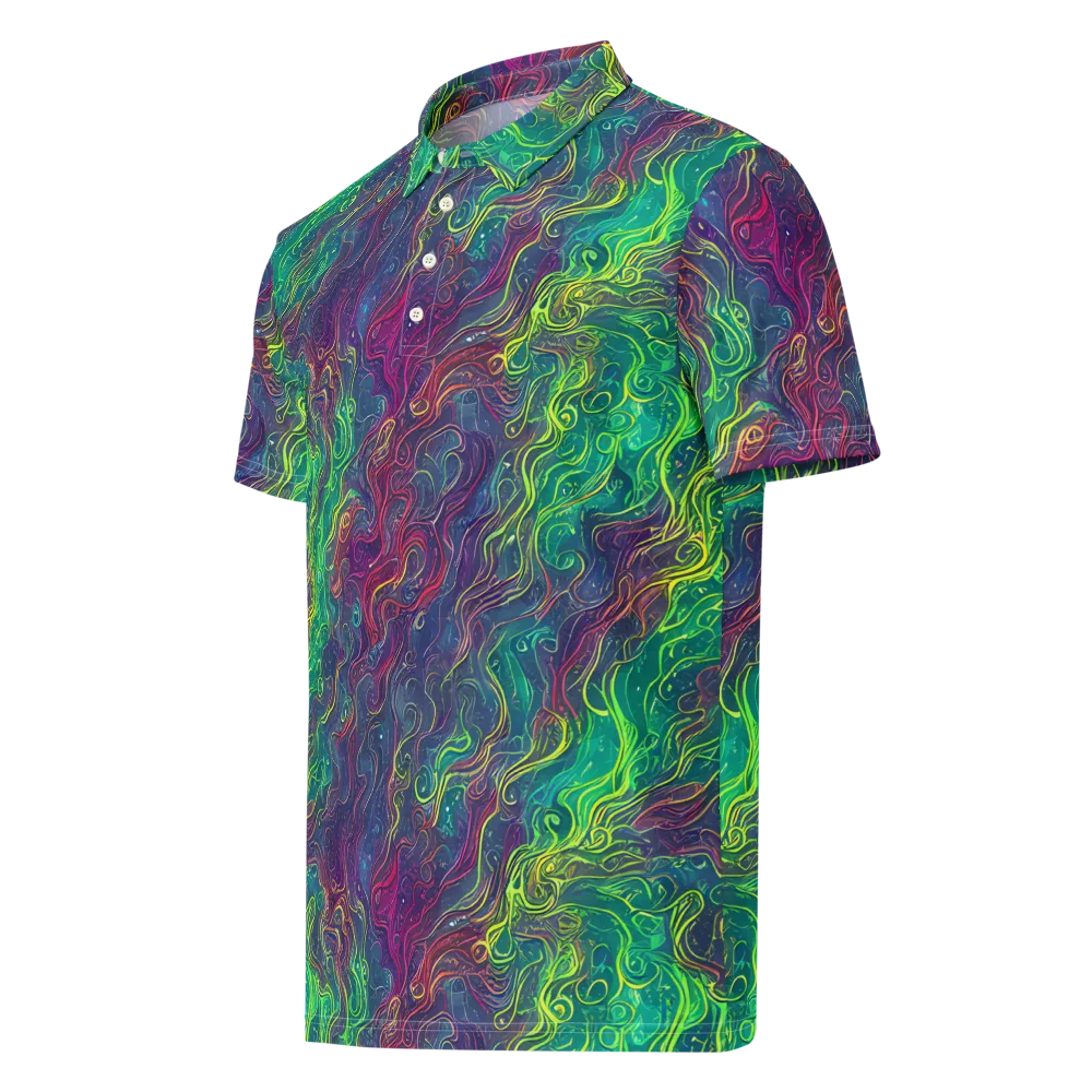 Neon Eddies on Men's Slim Fit Polo Shirt — Left Front