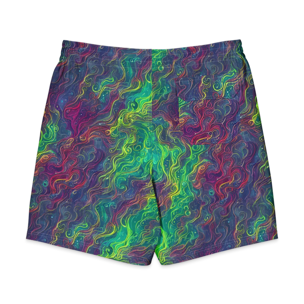Neon Eddies on Men's Board Shorts — Back