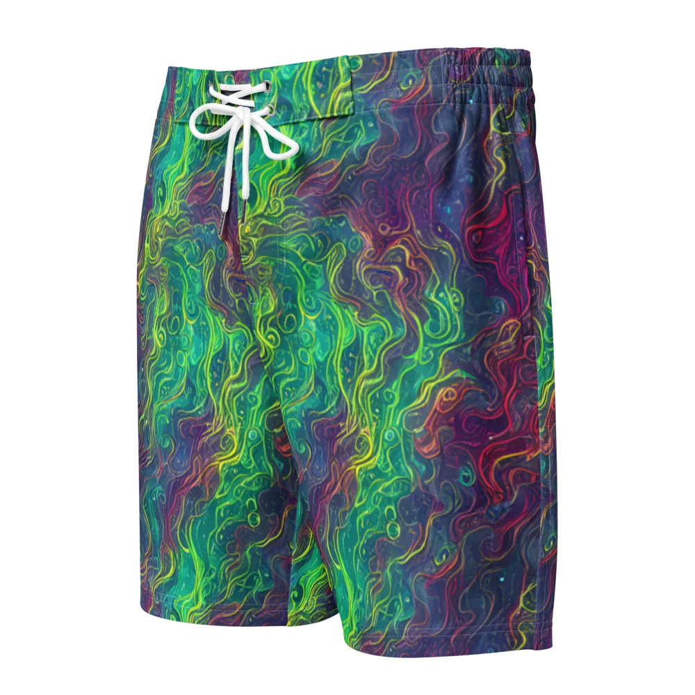 Neon Eddies on Men's Board Shorts — Front