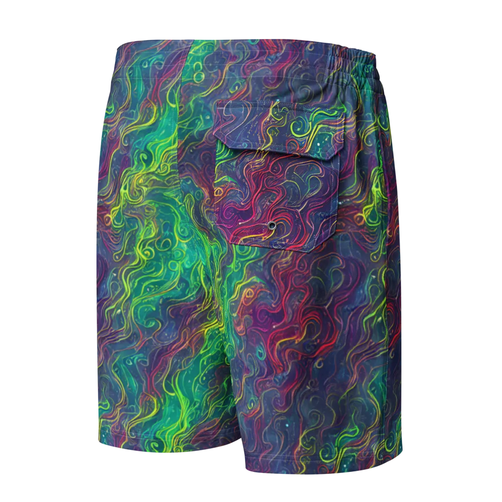 Neon Eddies on Men's Board Shorts — Back