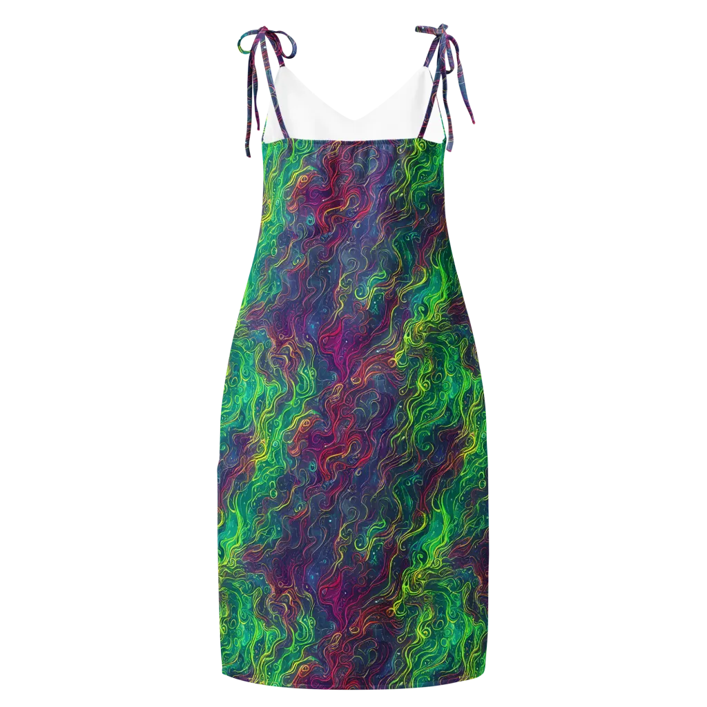Neon Eddies on Slip Dress — Back