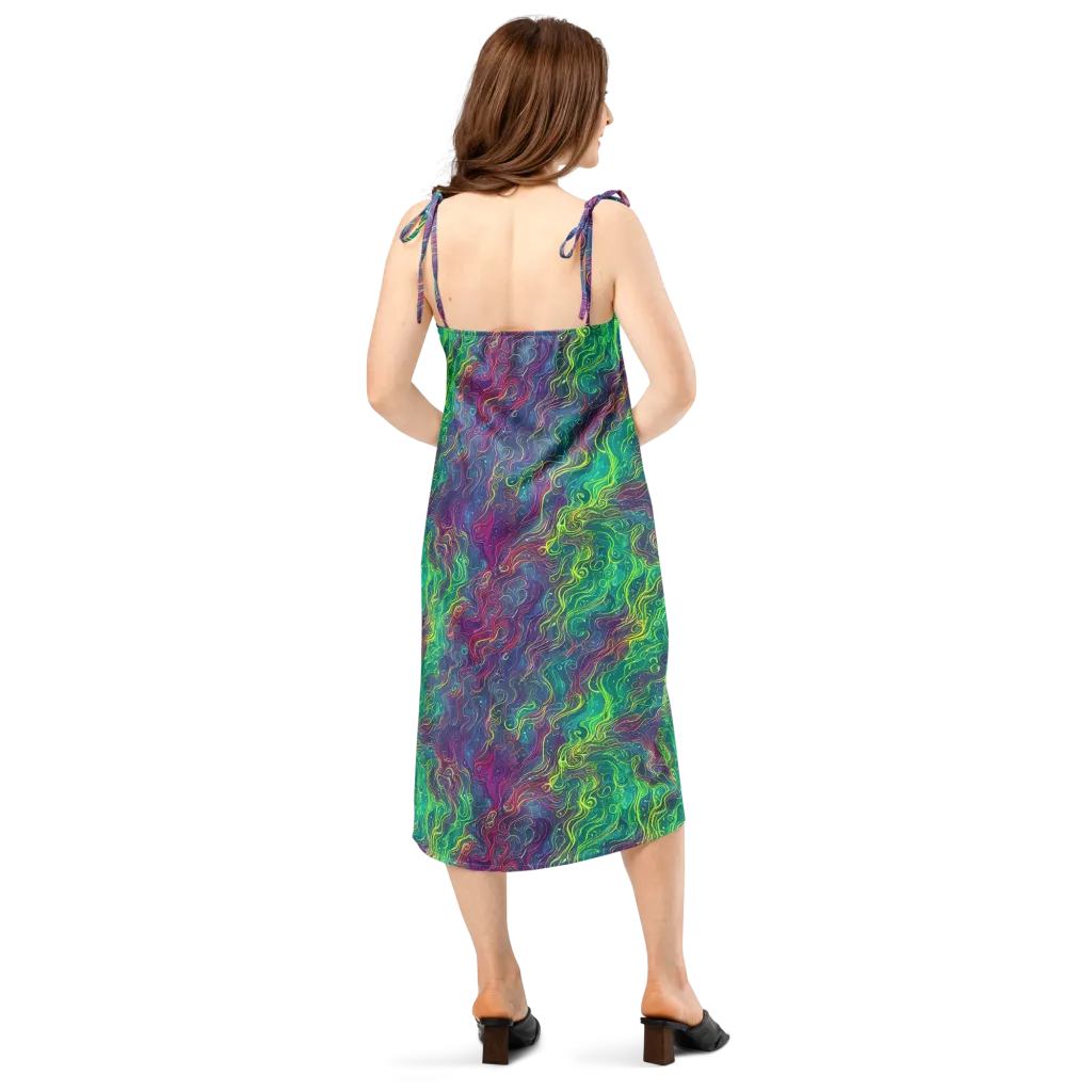 Neon Eddies on Slip Dress — Back