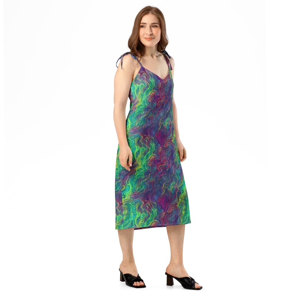 Neon Eddies on Slip Dress — Right Front