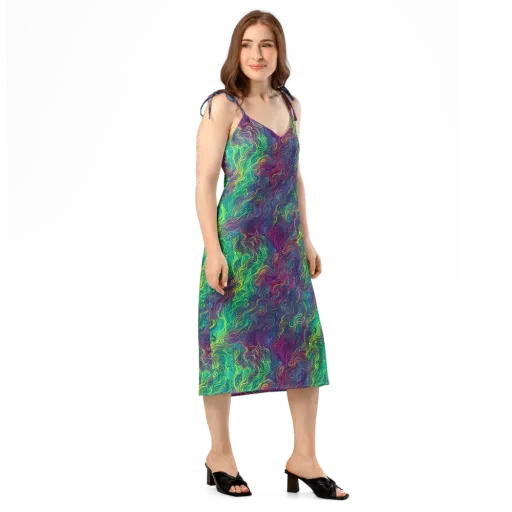 Neon Eddies on a Slip Dress
