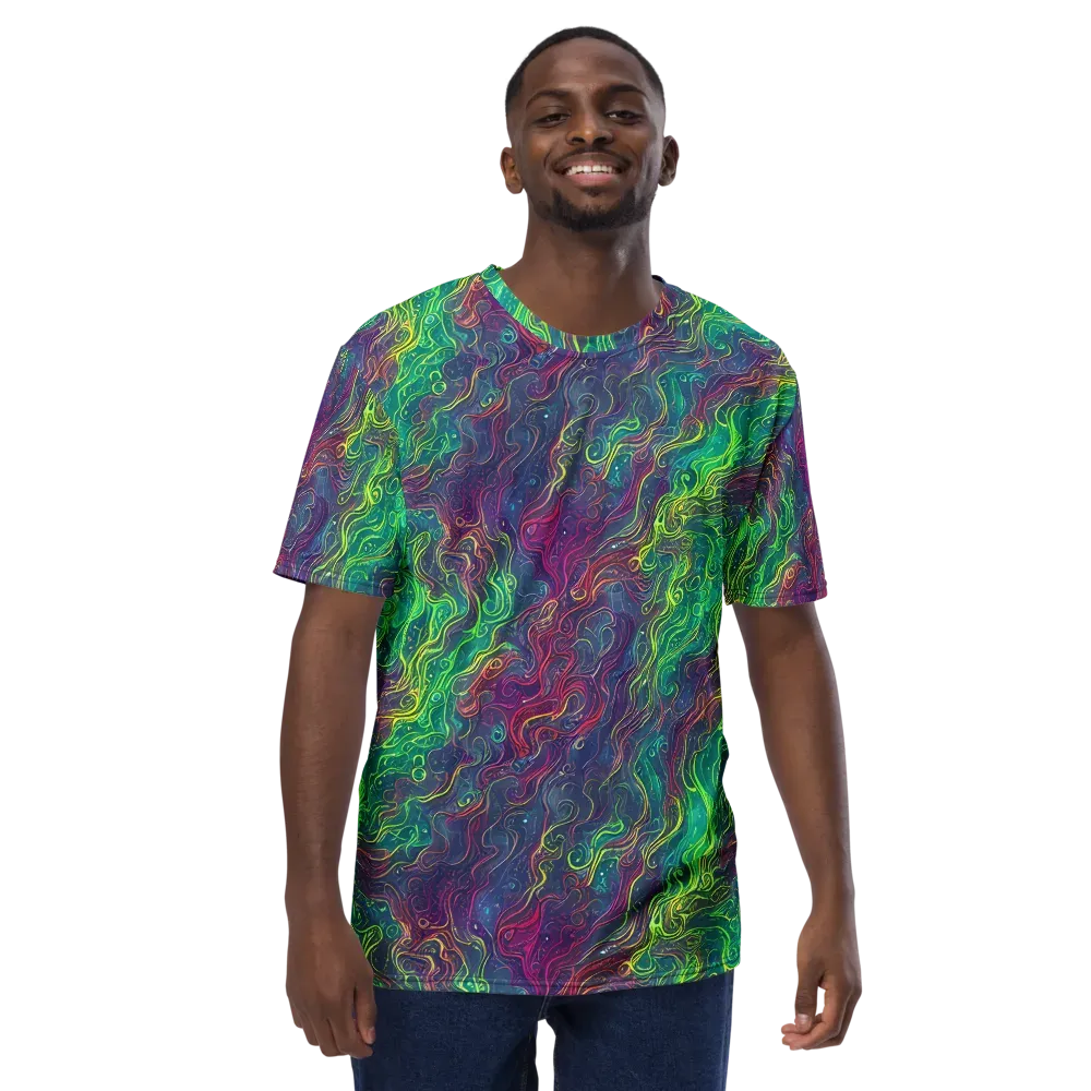Neon Eddies on Men's Crew Neck T-Shirt — Front