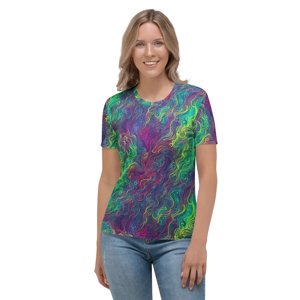 Neon Eddies on Women's Crew Neck T-Shirt — Front
