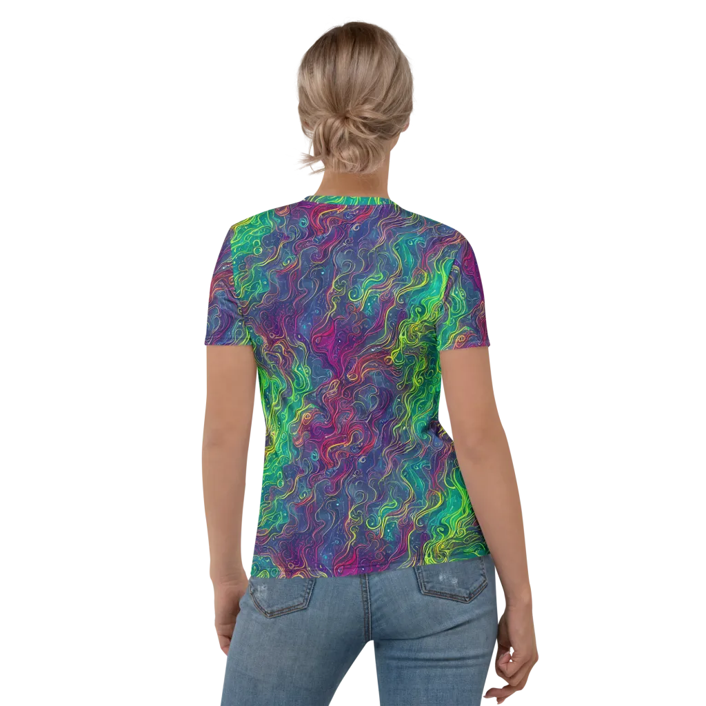 Neon Eddies on Women's Crew Neck T-Shirt — Back