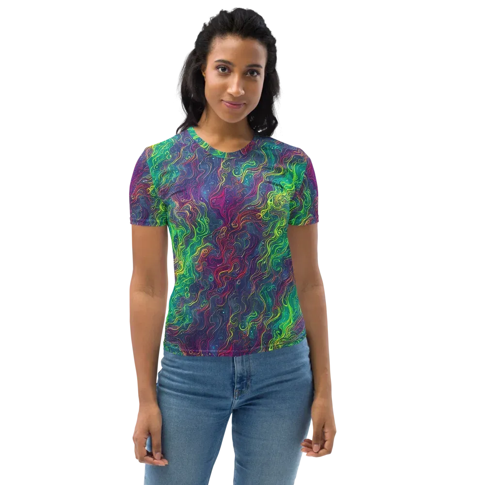 Neon Eddies on Women's Crew Neck T-Shirt — Front