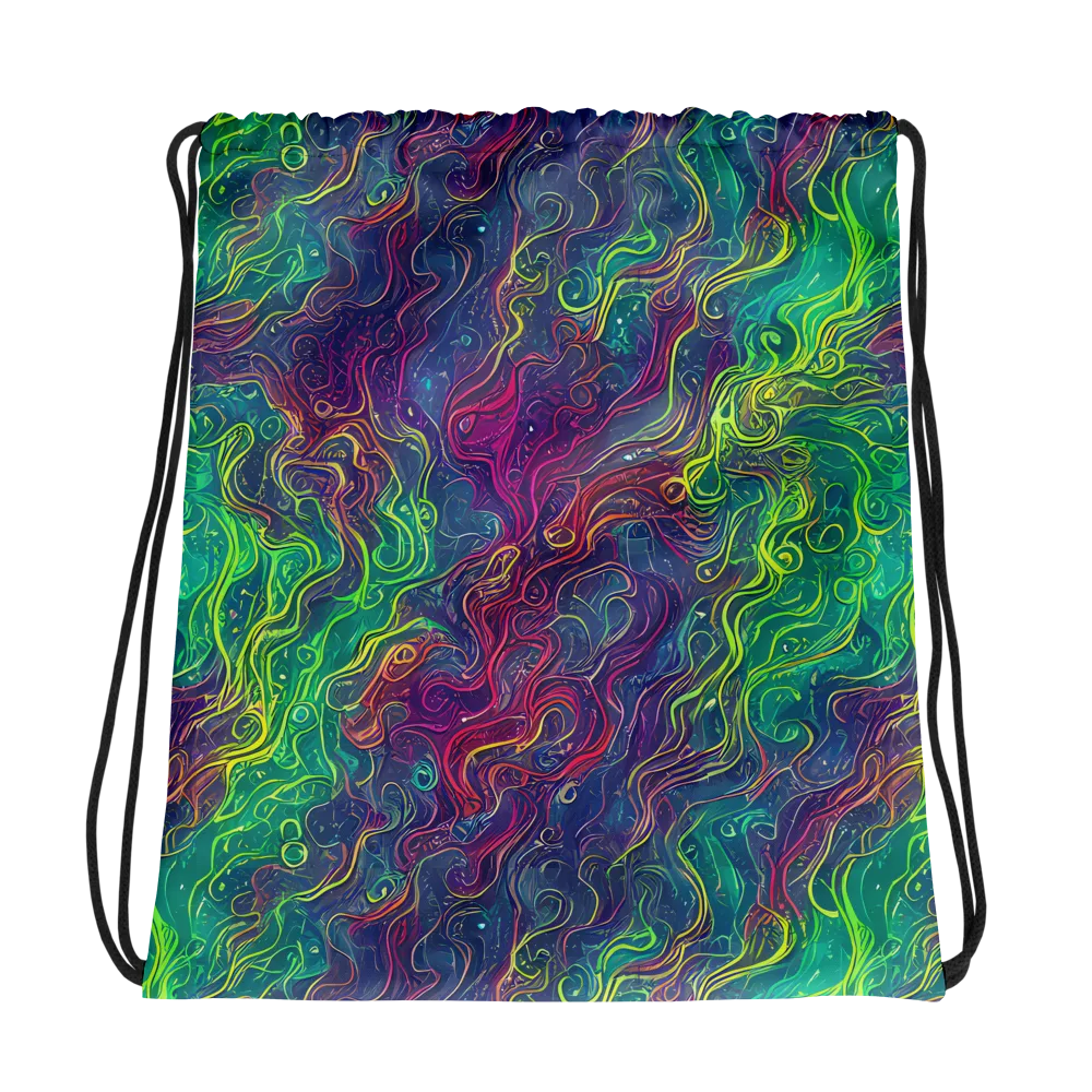 Neon Eddies on Drawstring Bag — Photo