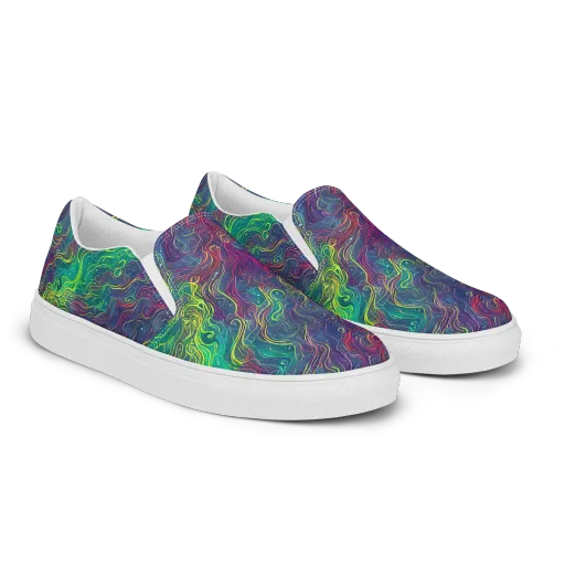 Neon Eddies on a Women's Slip-On Canvas Shoes