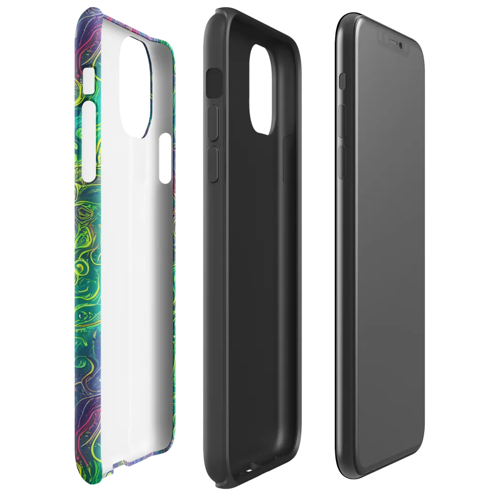 Neon Eddies on Tough Case for iPhone® — Right