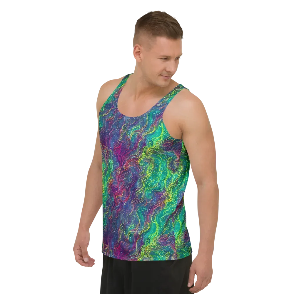 Neon Eddies on Men's Tank Top — Left Front