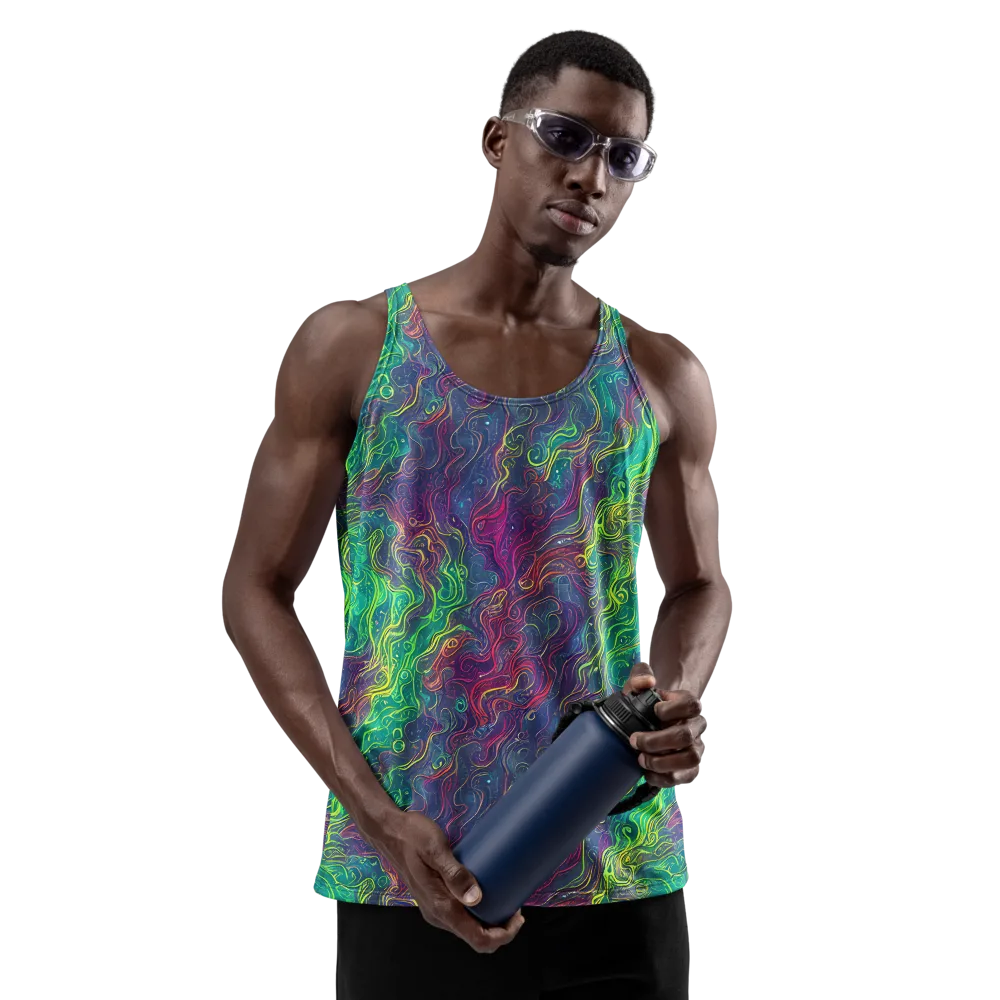 Neon Eddies on Men's Tank Top — Front