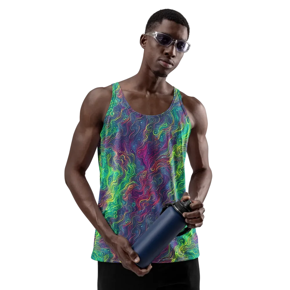 Neon Eddies on Men's Tank Top — Front