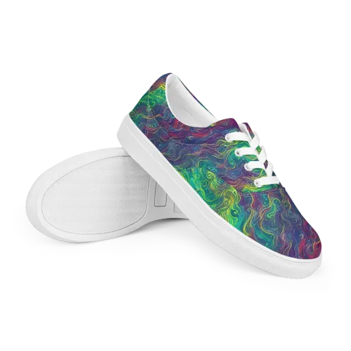 Neon Eddies on a Men's Lace-Up Canvas Shoes