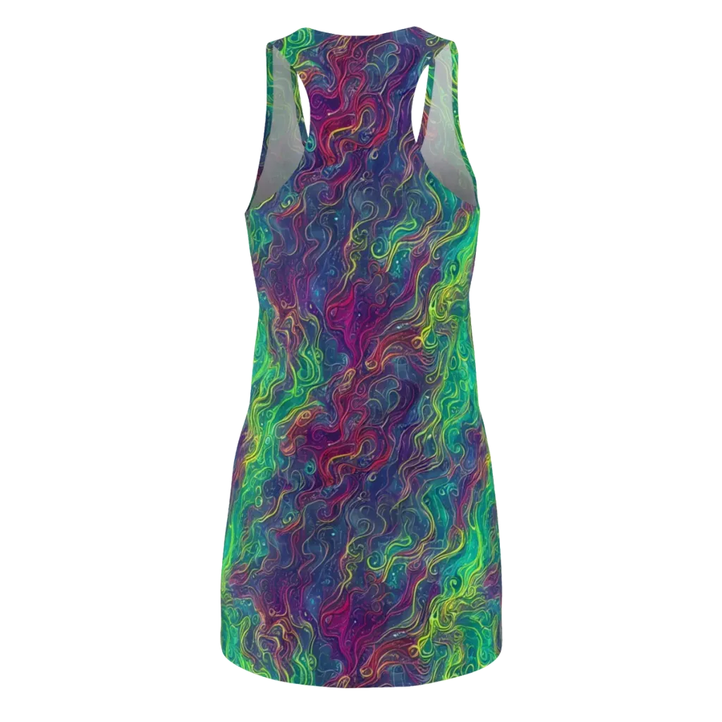 Neon Eddies on Racerback Dress — Back