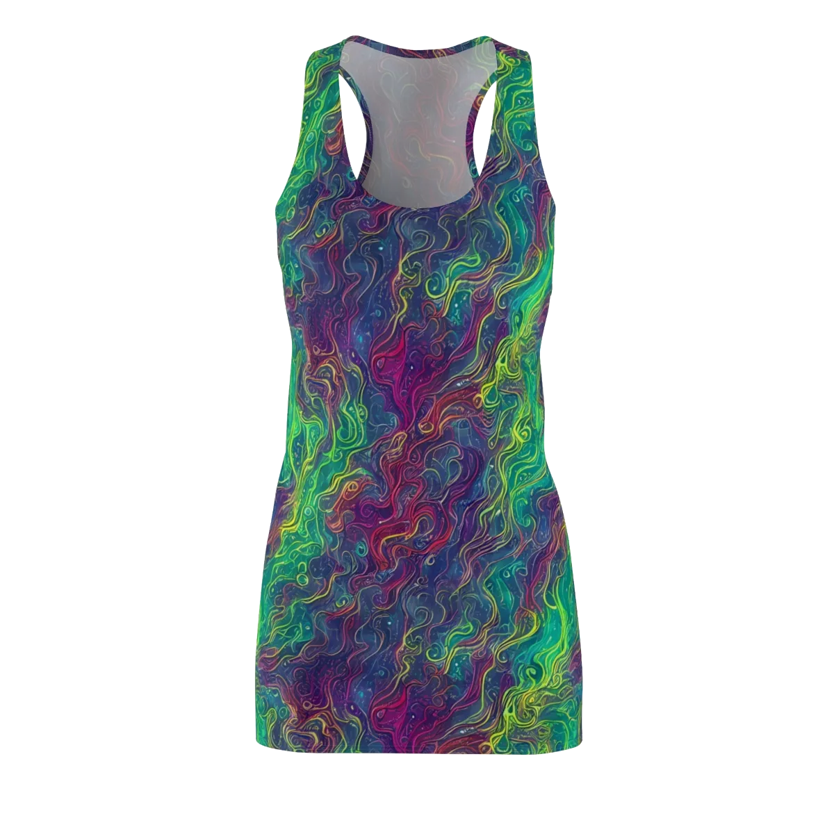 Neon Eddies on Racerback Dress — Front