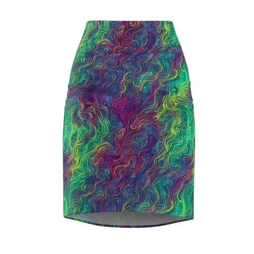 Neon Eddies on a Pencil Skirt