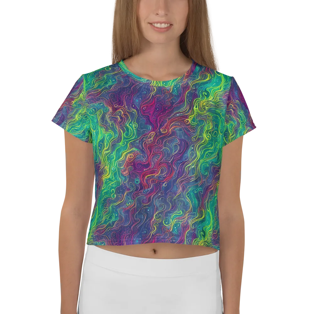 Neon Eddies on Crop Tee — Front