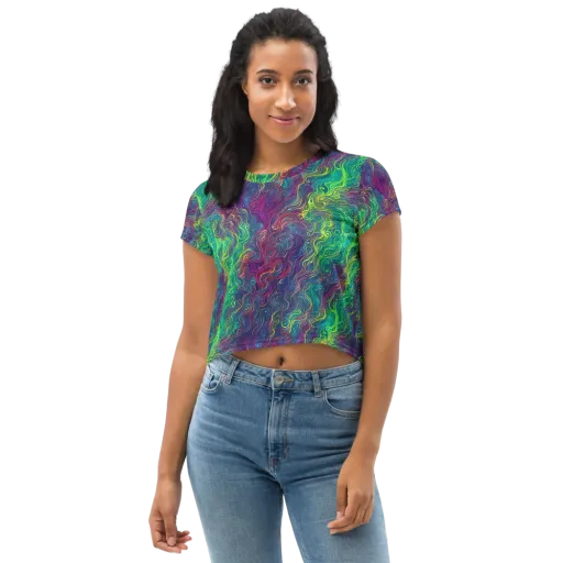 Neon Eddies on a Crop Tee