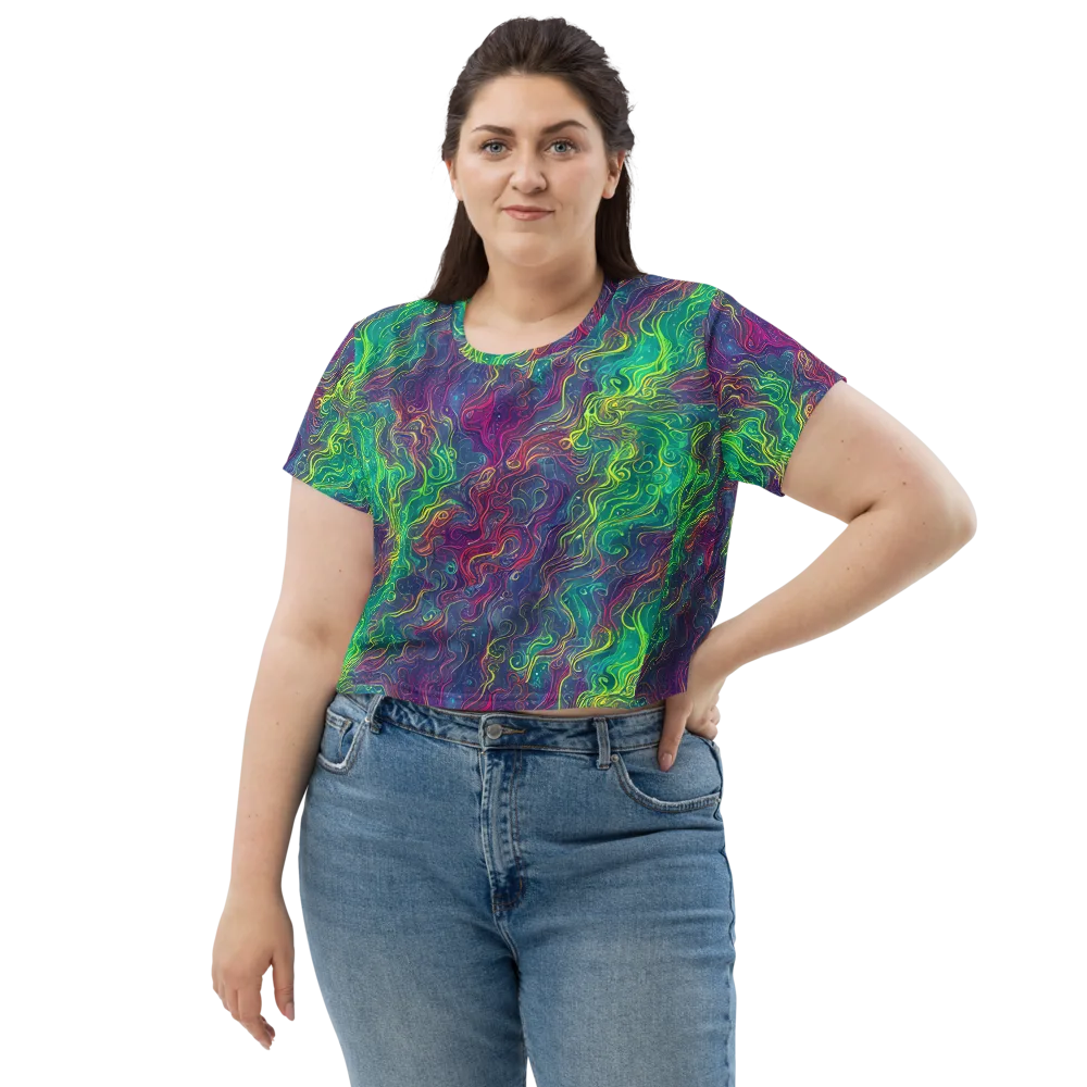 Neon Eddies on Crop Tee — Front