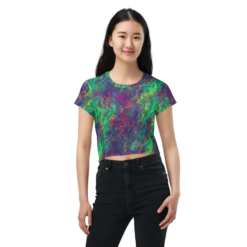 Neon Eddies on Crop Tee — Front