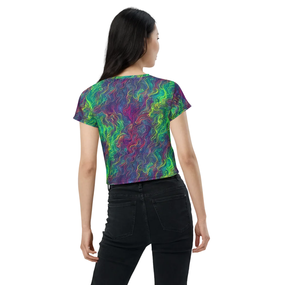 Neon Eddies on Crop Tee — Back