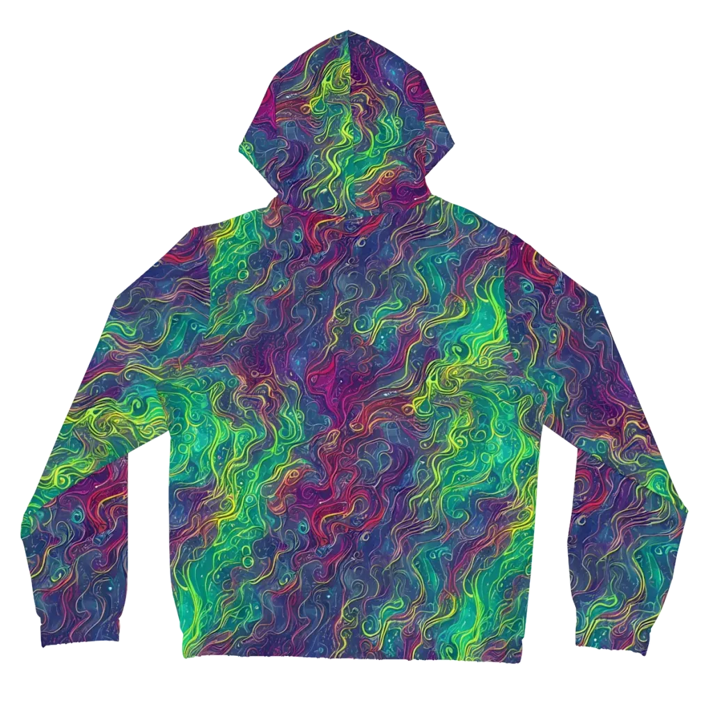 Neon Eddies on Women's Full-Zip Hoodie — Back