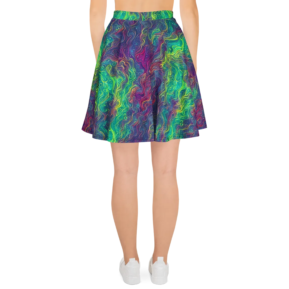 Neon Eddies on Skater Skirt — Back