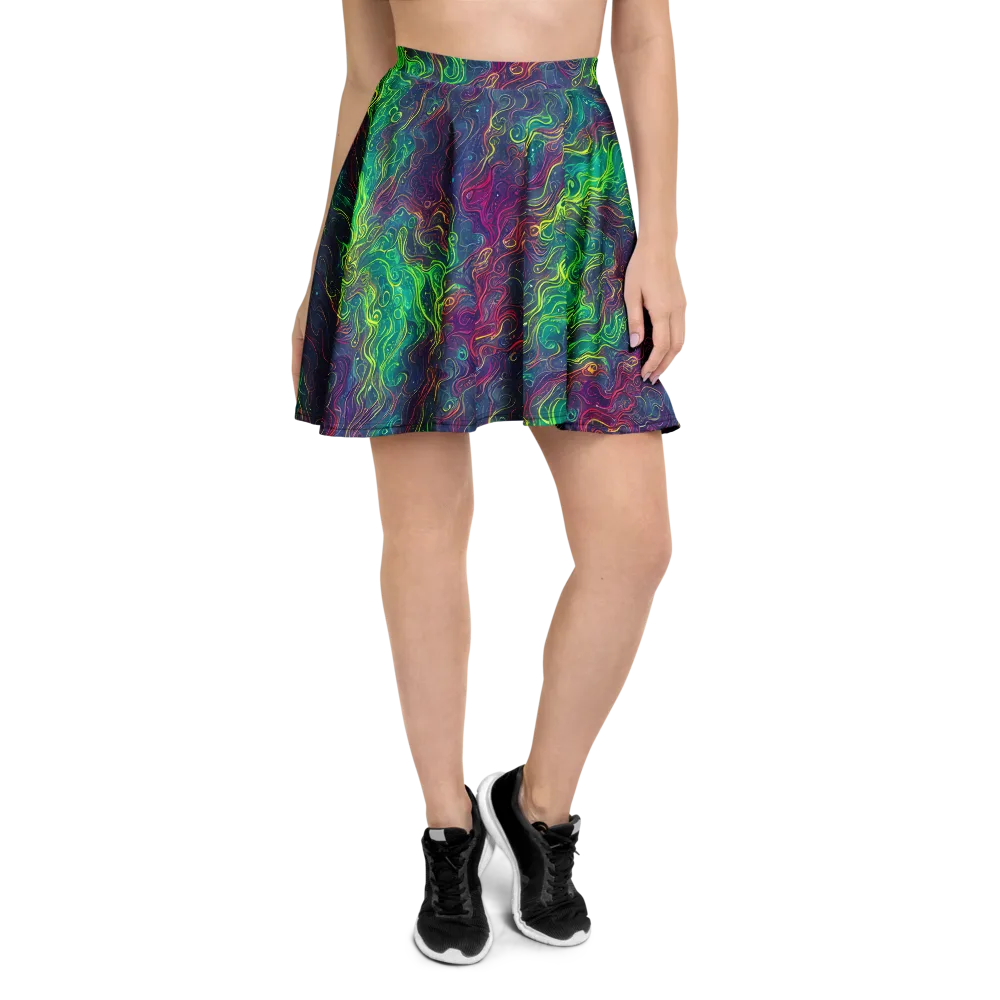 Neon Eddies on Skater Skirt — Front