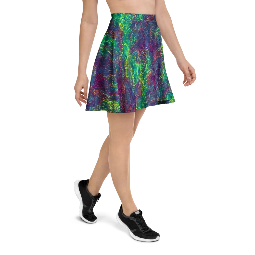 Neon Eddies on Skater Skirt — Right