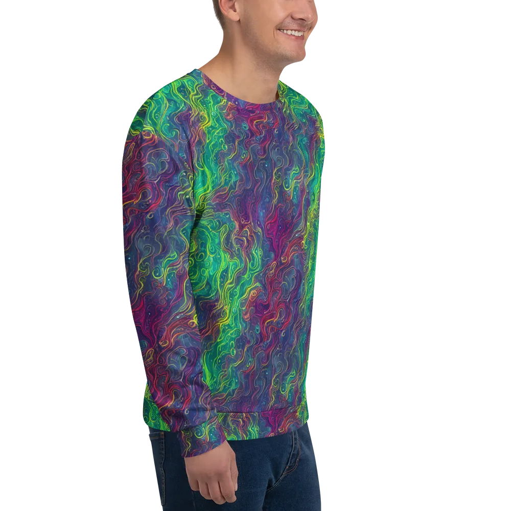 Neon Eddies on Sweatshirt — Right Front