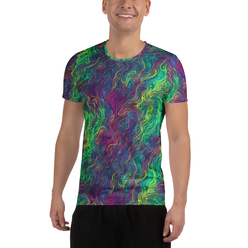 Neon Eddies on Men's Athletic T-Shirt — Front