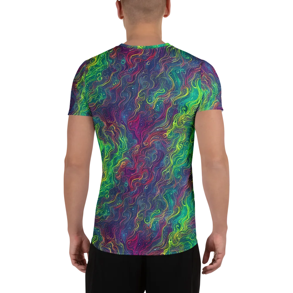 Neon Eddies on Men's Athletic T-Shirt — Back