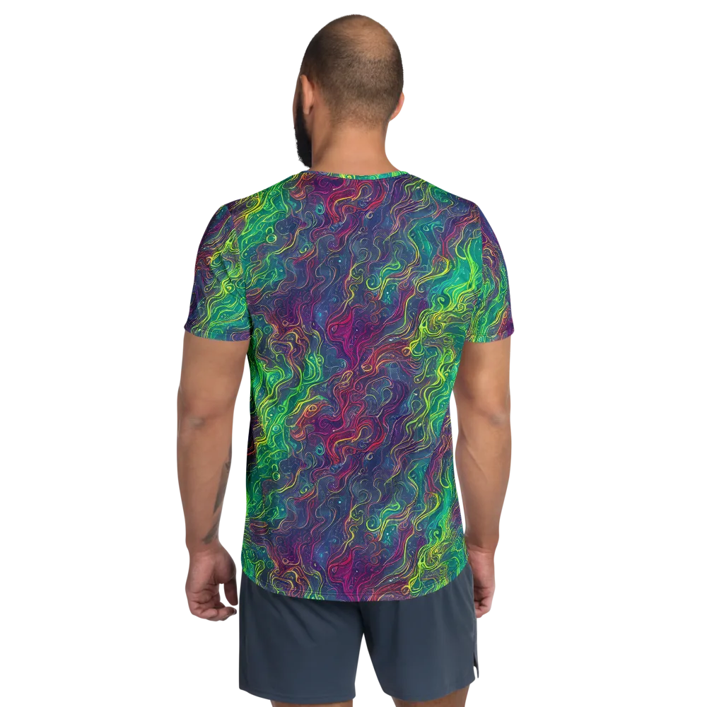 Neon Eddies on Men's Athletic T-Shirt — Back
