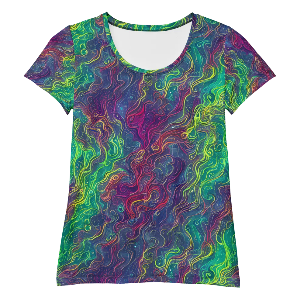 Neon Eddies on Women's Athletic T-Shirt — Front