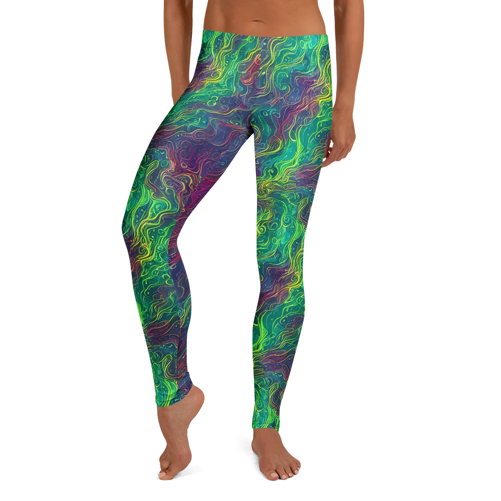 Neon Eddies on Leggings — Front