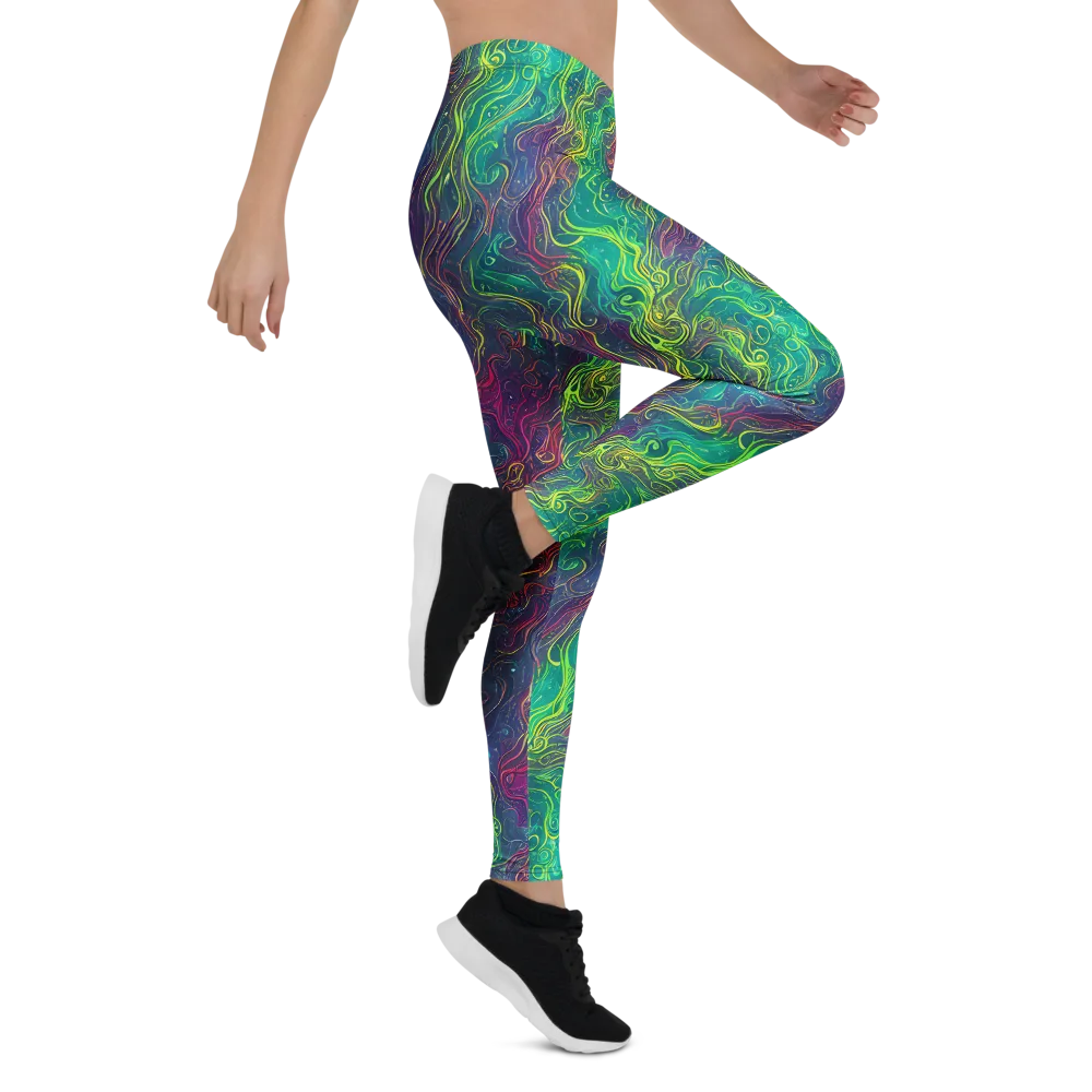 Neon Eddies on Leggings — Right