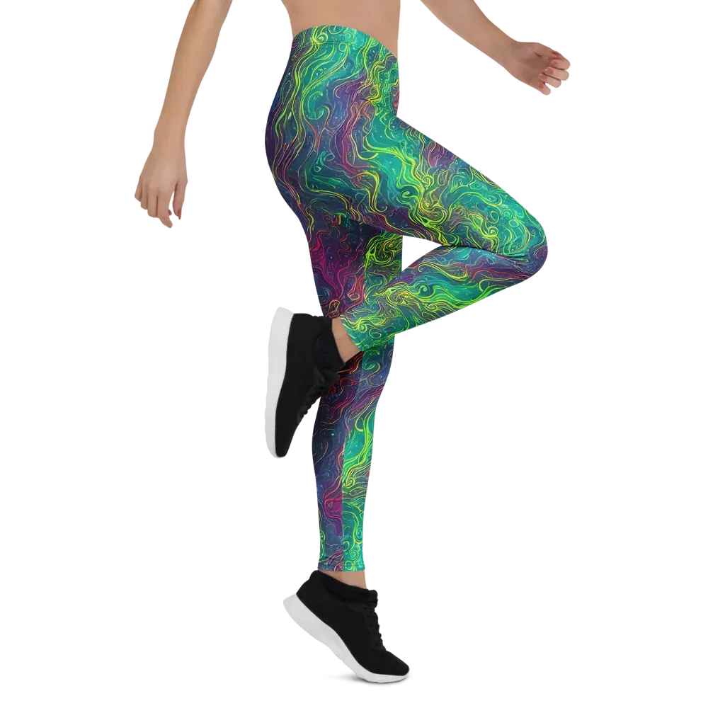 Neon Eddies on Leggings — Right